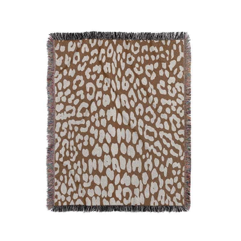 Jeté en mélange de coton Delo, L 60 po x l 50 po, Brun rouille