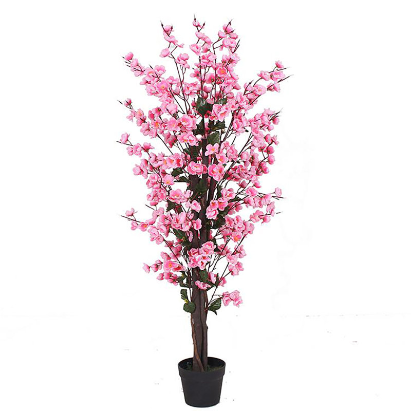120cm Faux Blossom Tree in Pot Liner, Pink