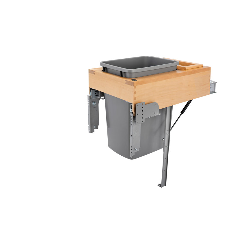 Rev-A-Shelf Top Mount Pull Out Trash/Waste Container with Soft Close, Maple, 24.75"H x 15.38"W x 21.75"D