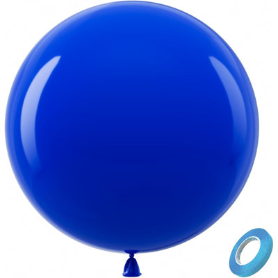 Royal Blue Giant Balloons 36 Inch - 8 Pack Jumbo Large Round Dark Blue Latex Balloon For Birthday Bridal Shower Graduation Baseball Nautical Party Decorations