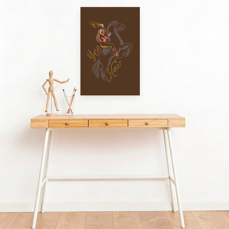 Art mural rétro Yee Haw Cowgirl Spirit