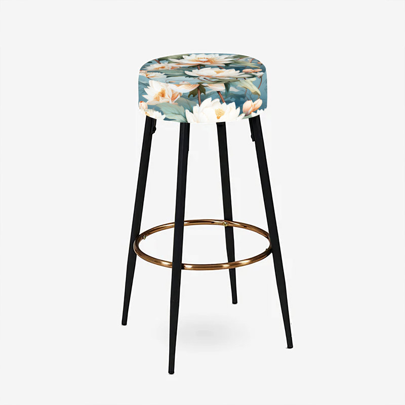 Lotus Blossom Tranquility - ensemble de 2 tabourets de bar chinois