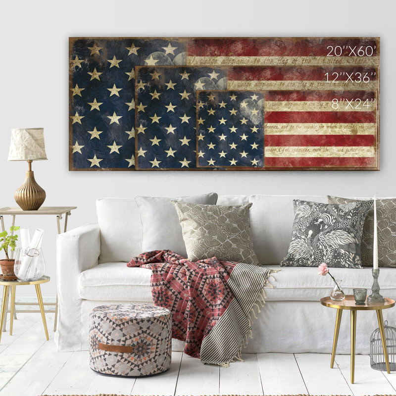 «I Pledge Allegiance» par Carol Robinson, reproduction d'art graphique sur toile, H 12 po x l 30 po x P 1,5 po