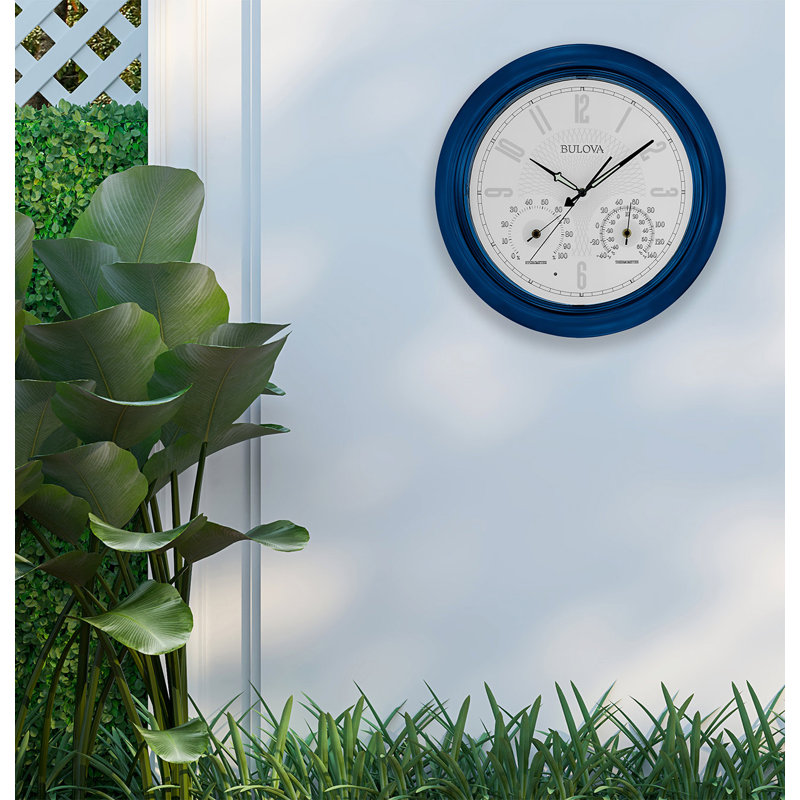 Tiverton 18" Indoor/Outdoor Illuminated Wall Clock with Thermometer & Hygrometer, C4885