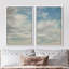 "Clouds In Blue Sky Rustic Nature" French Country, reproduction d'art sur toile encadrée 2 pièces-91068948-91068951