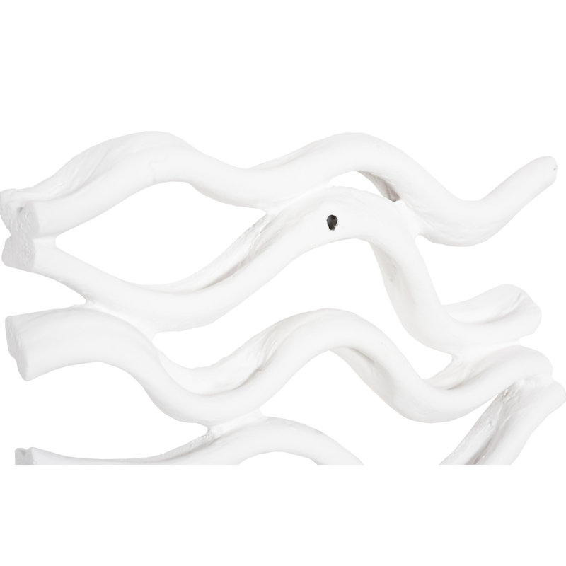 Vine Wall Tile, Matte White, Set of 4