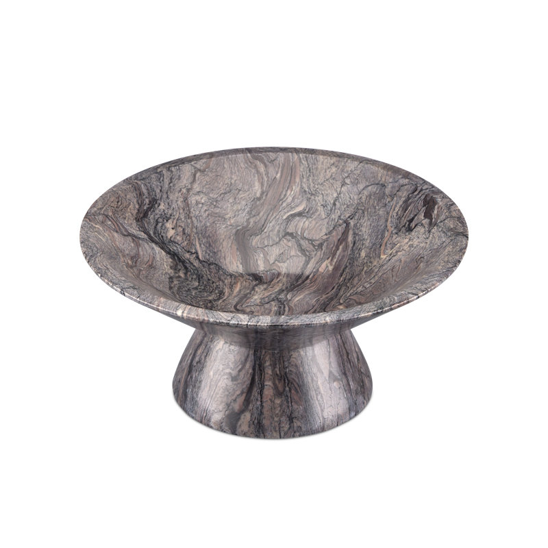 Lubo Handmade Marble Decorative Bowl, 4.5" H x 9.5" W x 9.5" D, Breccia