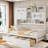 All-in-one Wooden Daybed With 2 Drawers, Cabinets And Shelves-658841840-658841847