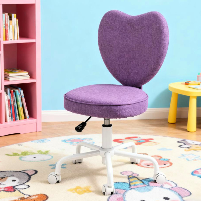 Chaise de bureau mauve en forme de cœur Heart Love