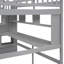 Lit mezzanine pleine grandeur gris avec bureau, tablettes et escalier d'escalade pour chambre à coucher de qualité