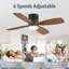 Ventilateur de plafond encastré moderne 42 po avec ensemble d'éclairage et télécommande pour pièces moyennes Abdullah-1663443209-1663443222