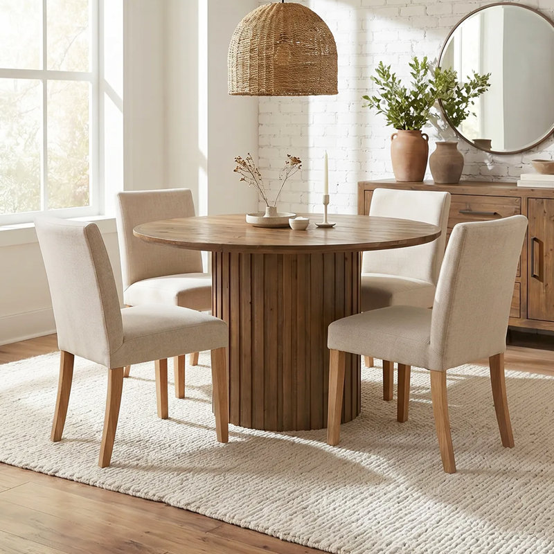 Table de salle à manger American Rustic, Dark Brown Wood