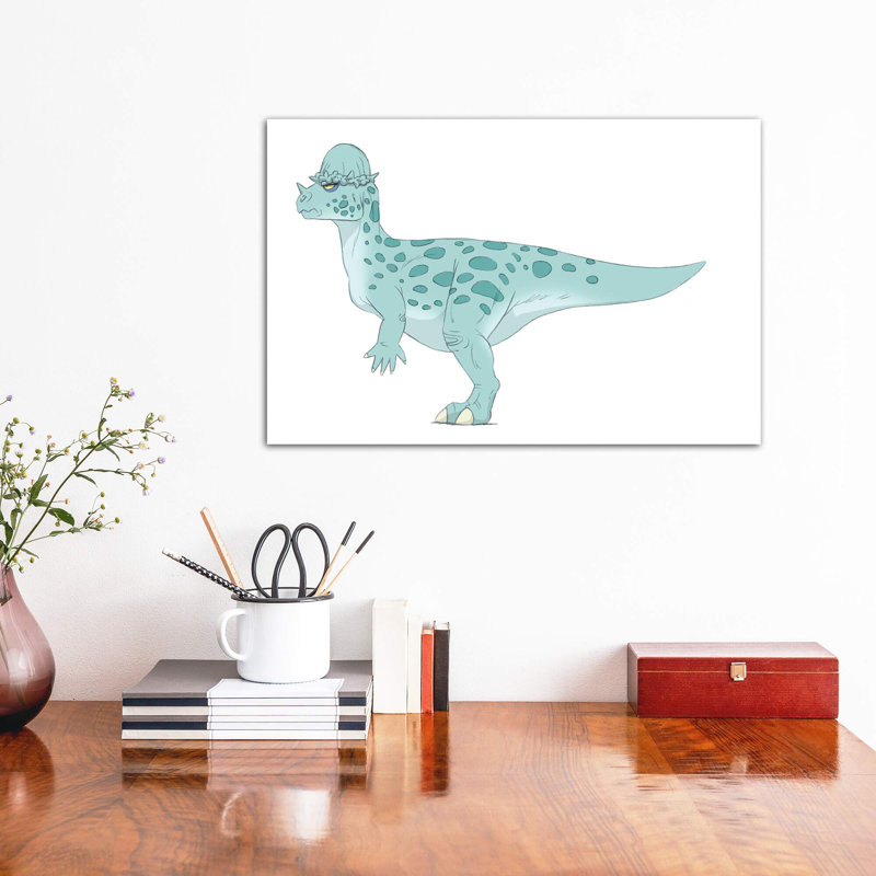 Pachycephalosaurus, dessin au crayon avec couleur numérique par Alice Turner - impression d'art graphique, Toile tendue