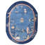 Tapis ovale de couleur bleue antique