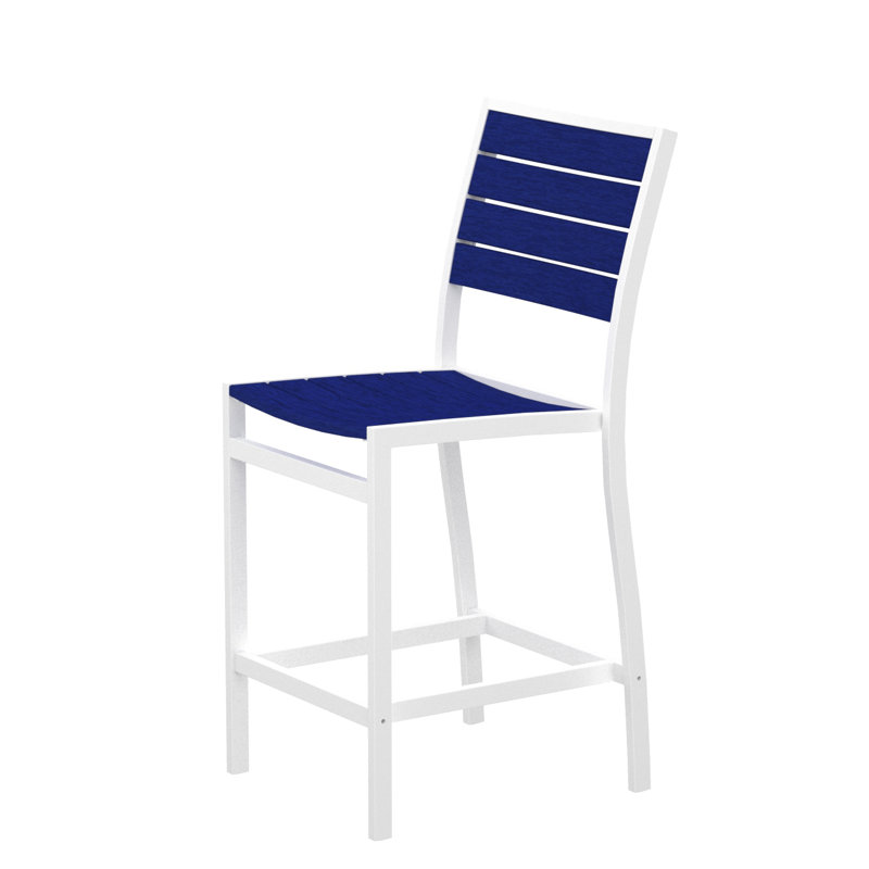 Chaise d'appoint de bureau POLYWOOD, Bleu pacifique, Blanc