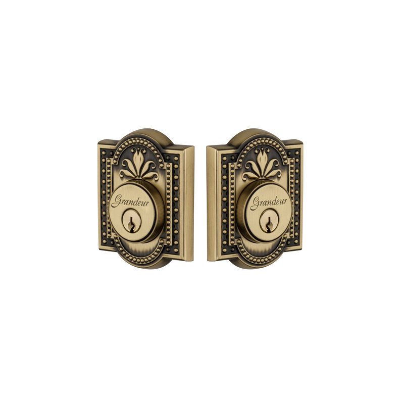 Parthenon Double Cylinder Deadbolt, Vintage Brass