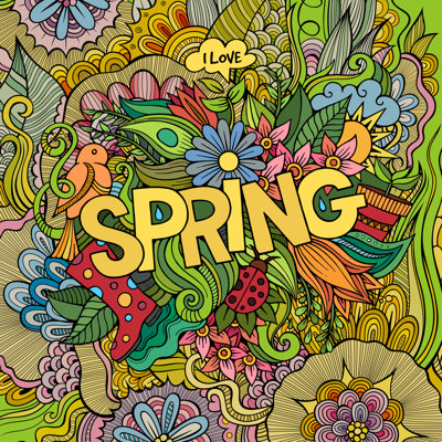 Colourful Spring Background - Wrapped Canvas Print