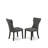 6 Piece Dining Table Set Contains a Rectangle Kitchen Table with X-Legs and 4 Dark Gotham Linen Fabric Parson Chairs with a Bench, Wire brushed Black-947171284-947171286-947171287