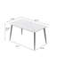 Table de salle à manger 55,12 po en pierre artificielle moderne à bord droit gris foncé et pieds en métal gris foncé pouvant accueillir 6 personnes (table de salle à manger seulement)-1262008659-1262008656-1262008653
