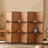 5 Panels Brown Solid Wood Folding Room Divider