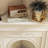 Beige Solid Wood Freestanding Fireplace