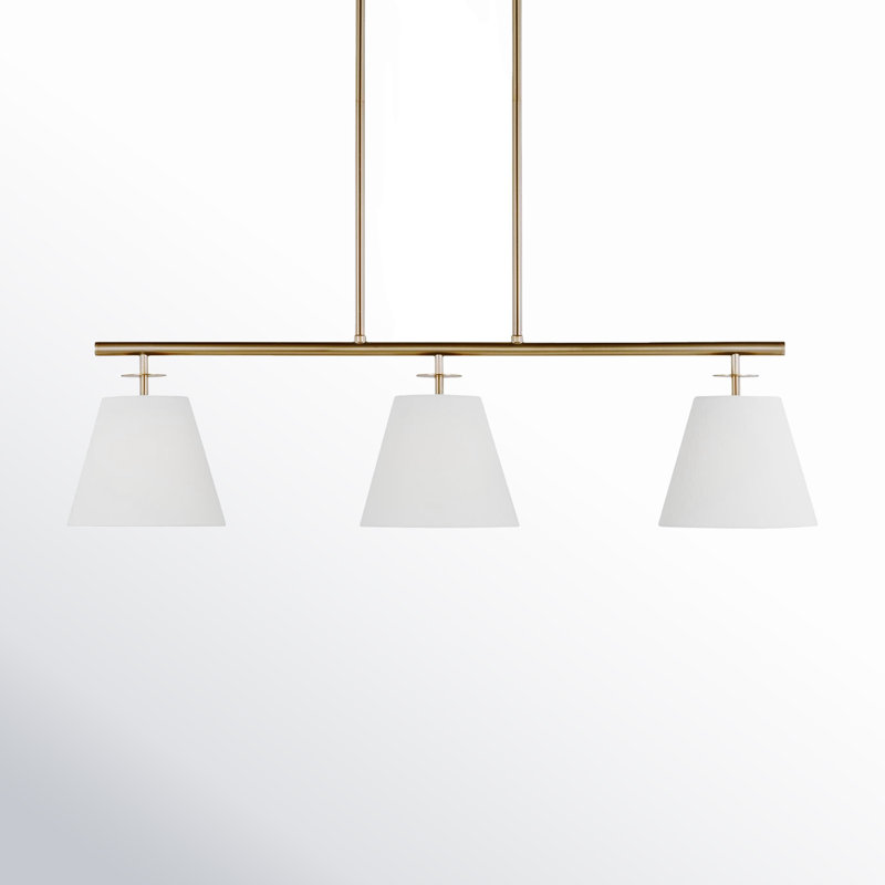 Stephens 3 - Light Dimmable Modern Linear Chandelier, Brass