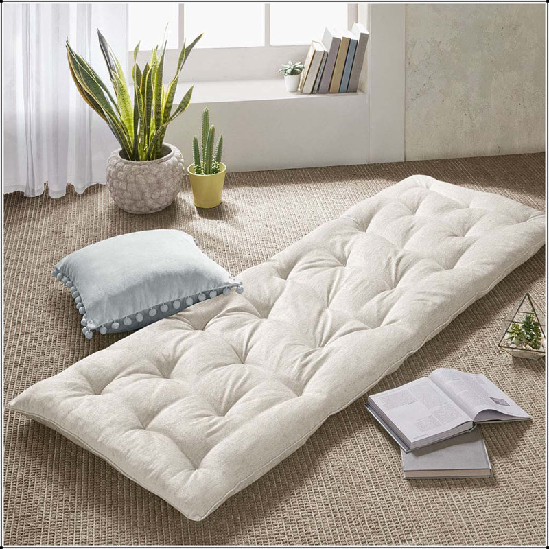Coussin de sol en poly chenille, Ivoire ivoire