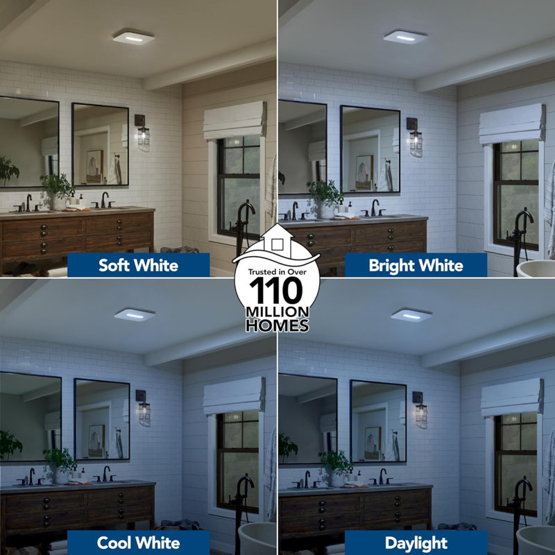 White LED Ceiling Mount Bathroom Exhaust Fan with Clean Cover