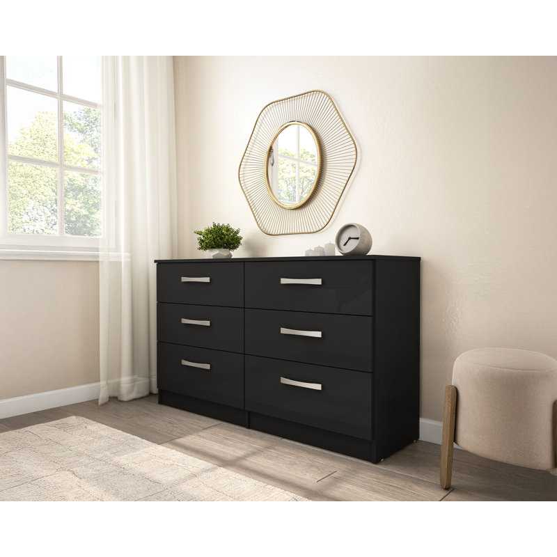Marquitta 6 Drawer 127.5Cm W Dresser, Black