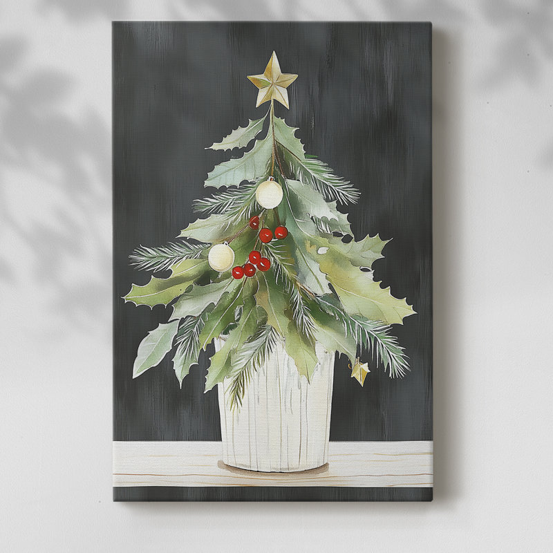 Art des Fêtes de Noël - Toile tendue avec châssis DCCCLxxx, H 12 po x l 8 po