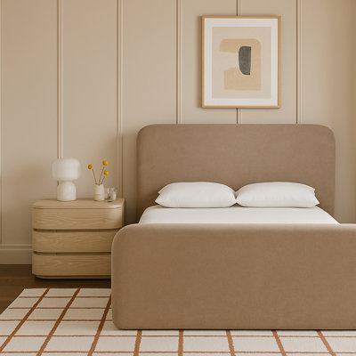 Fira Daliah Chenille Fabric Upholstered Bed