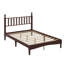 Lit plateforme en bois avec tête de lit en forme de gourde, lit plateforme de style rétro avec support à lattes en bois-586611792