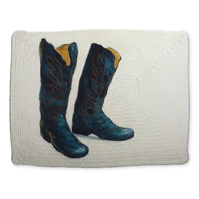 Leather Cowboy Boots Bedroom Placemat | Western Home Decor