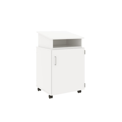 Teacher Podium Pedestal With Cabinet Storage And Slanted Top