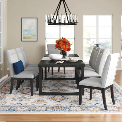 Donny 8 - Person Extendable Double Pedestal Dining Set