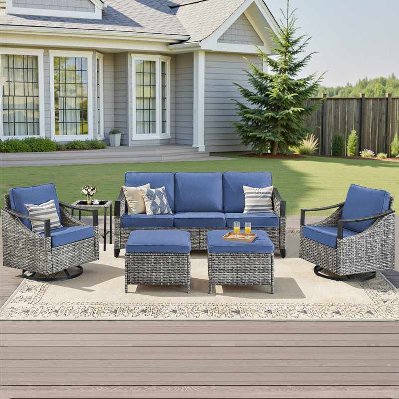 Ensemble de conversation pour 5 personnes Buenhomino, Bleu marine