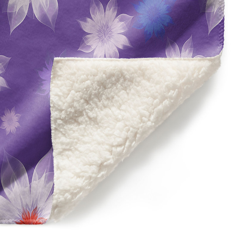  Jeté dentelle et fleurs, l 51 po x L 60 po, Mauve