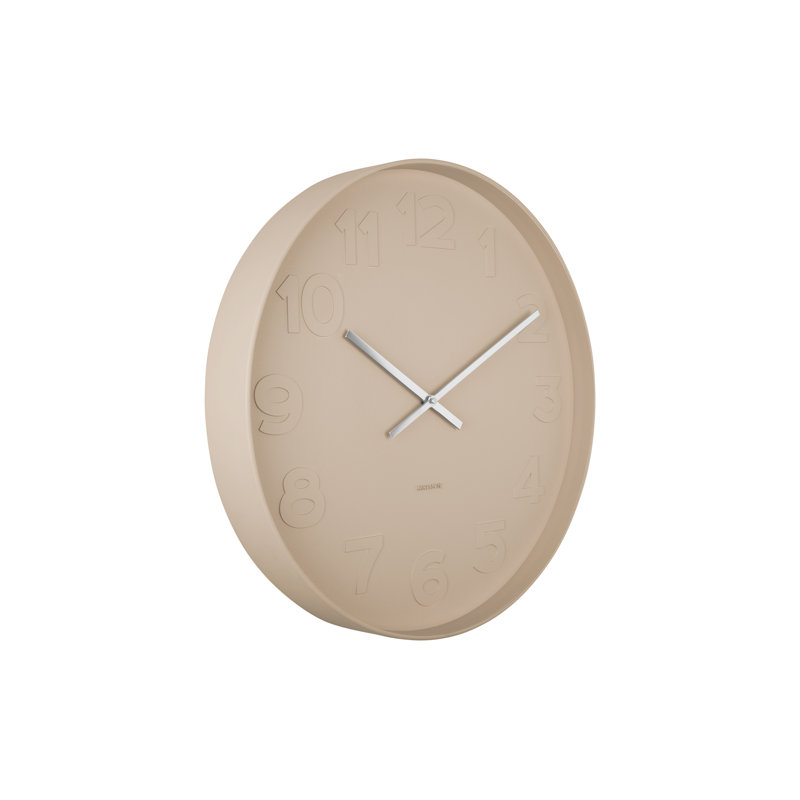 Wall Clock, Sand Brown, 37.5cm H x 37.5cm W x 6cm D