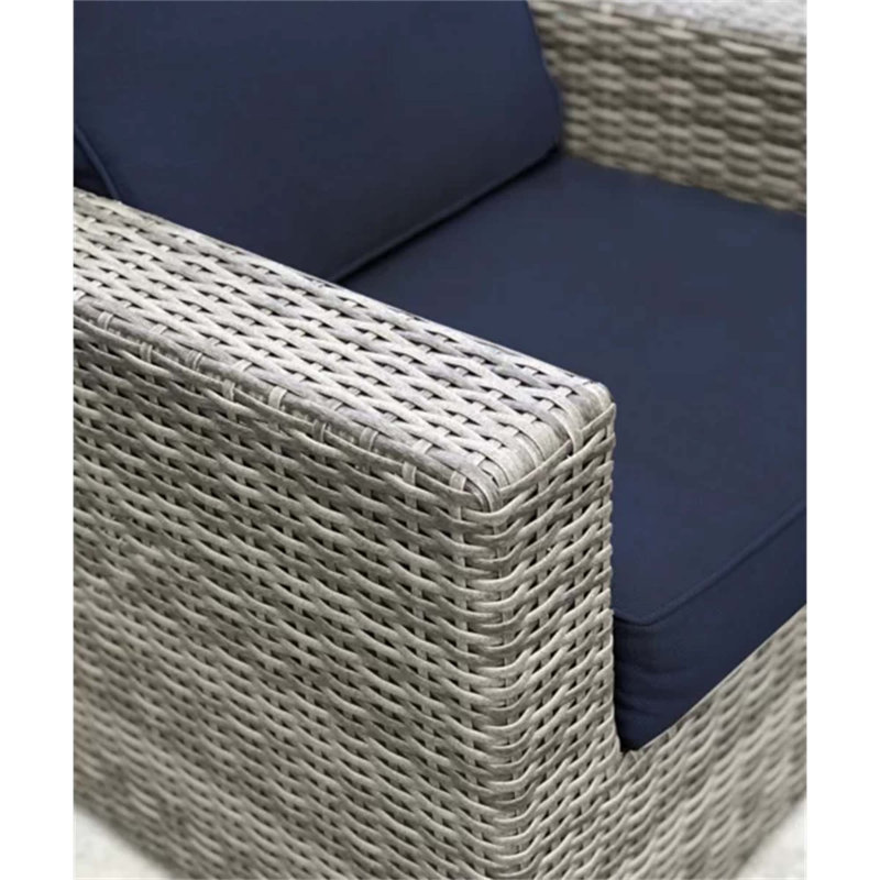 Fauteuil club en osier, 2, Marron foncé, Marine