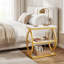 Table de bout étroite à 3 niveaux de 23,6 po avec structure ovale en métal, table d'appoint moderne avec tablettes de rangement pour le salon et la chambre à coucher