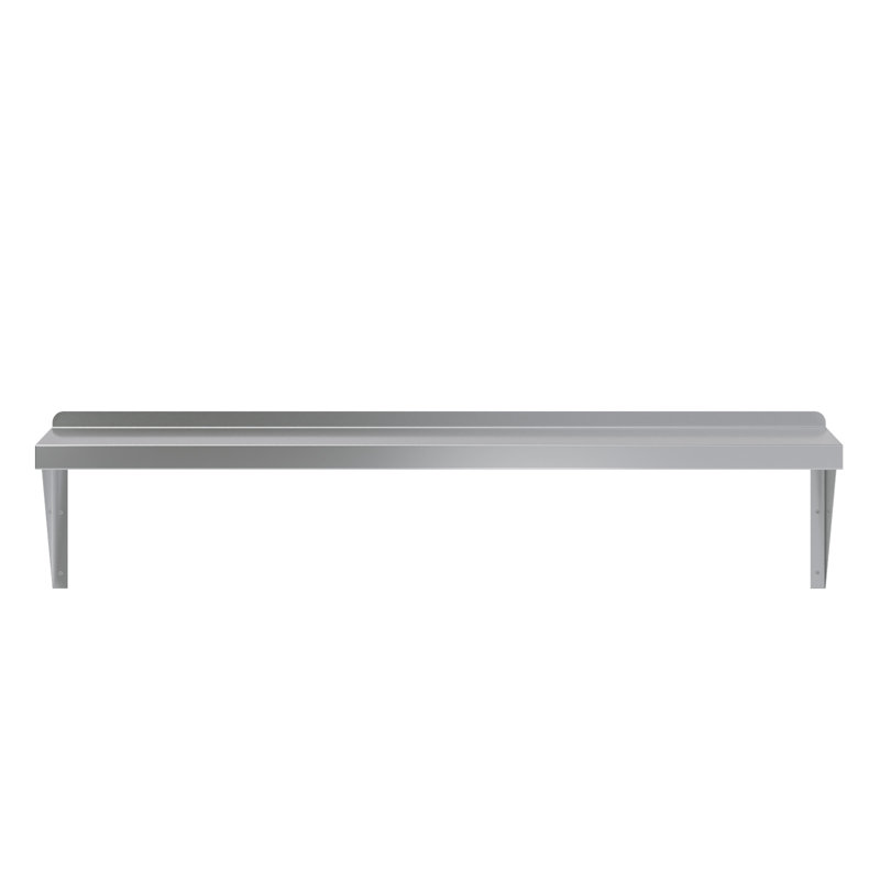 48" Long Stainless Steel Wall Shelf with Brackets