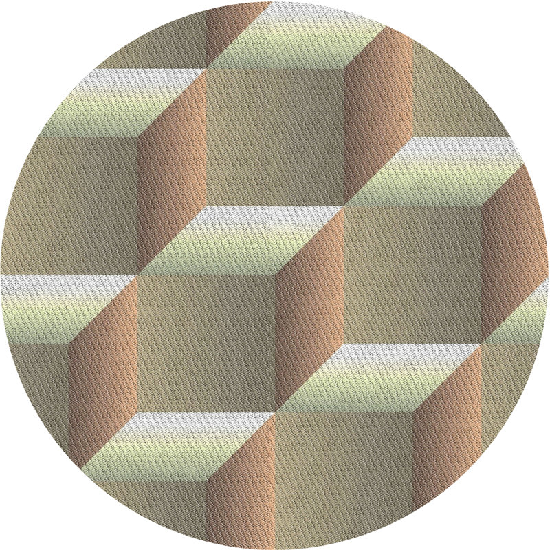 Geometric Indoor Rug, Round 6'