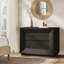 Large table de chevet de 35,43 po de large, noire-953570216