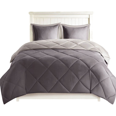 3m King Comforter - Reversible, 2 Shams, Grey Fabrication Size , Grey, Cozy Feeling