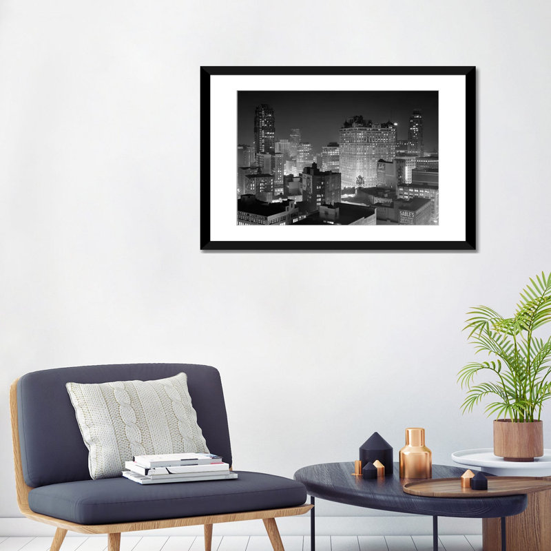 Reproduction de photo sur toile tendue, H 24 po x l 32 po x P 1 po, Papier d'art encadré noir, Blanc