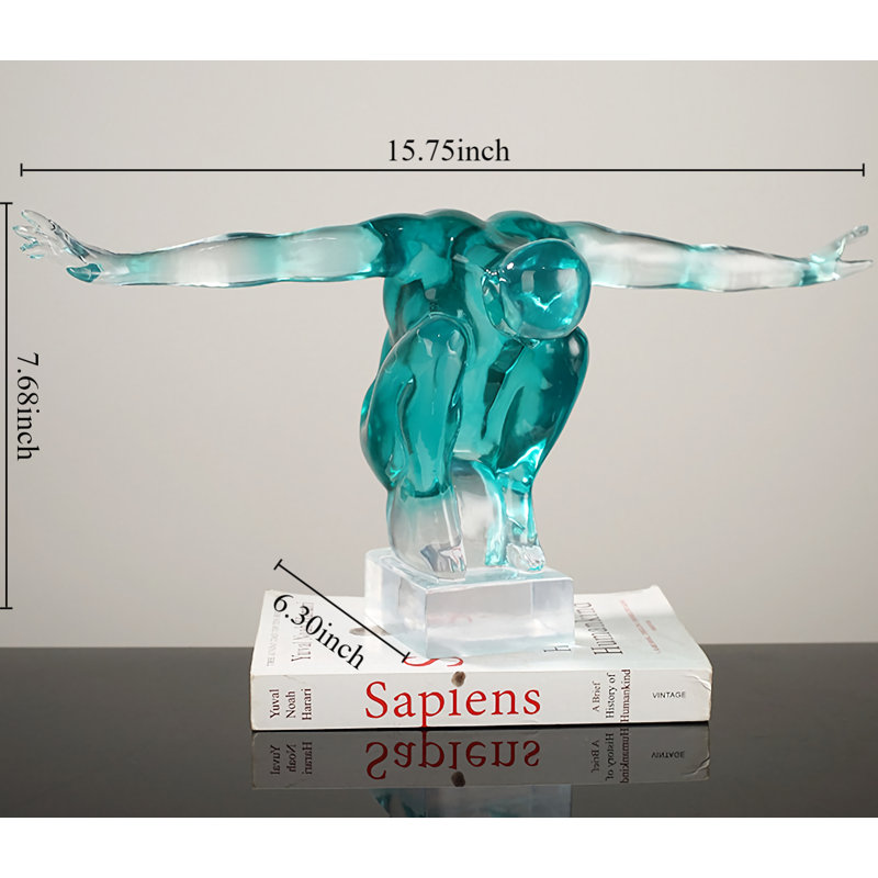 Adalgiso People Figurines & Sculptures, Clear/Blue