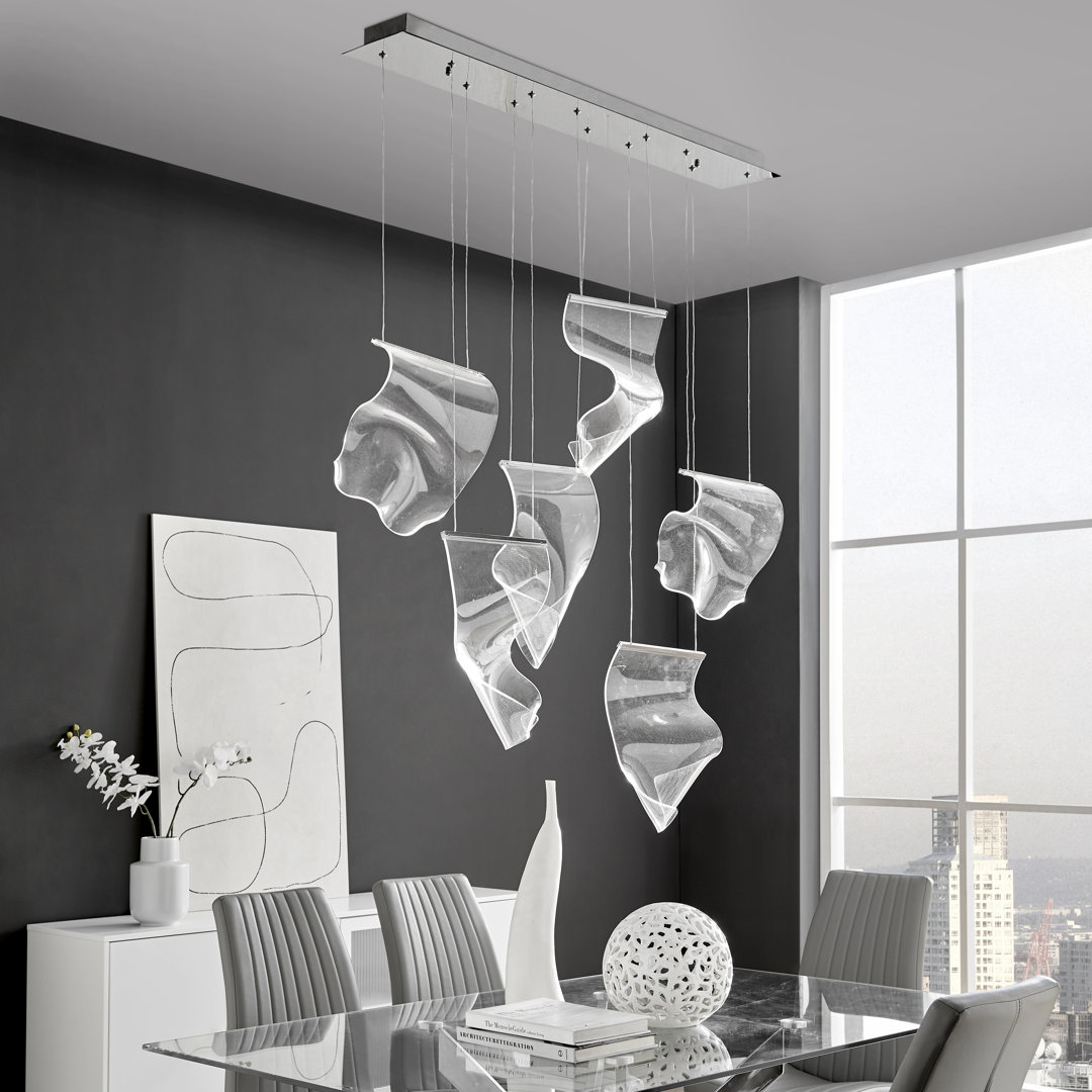 6 - Light Chrome LED Kitchen Island Pendant Brayden Studio®