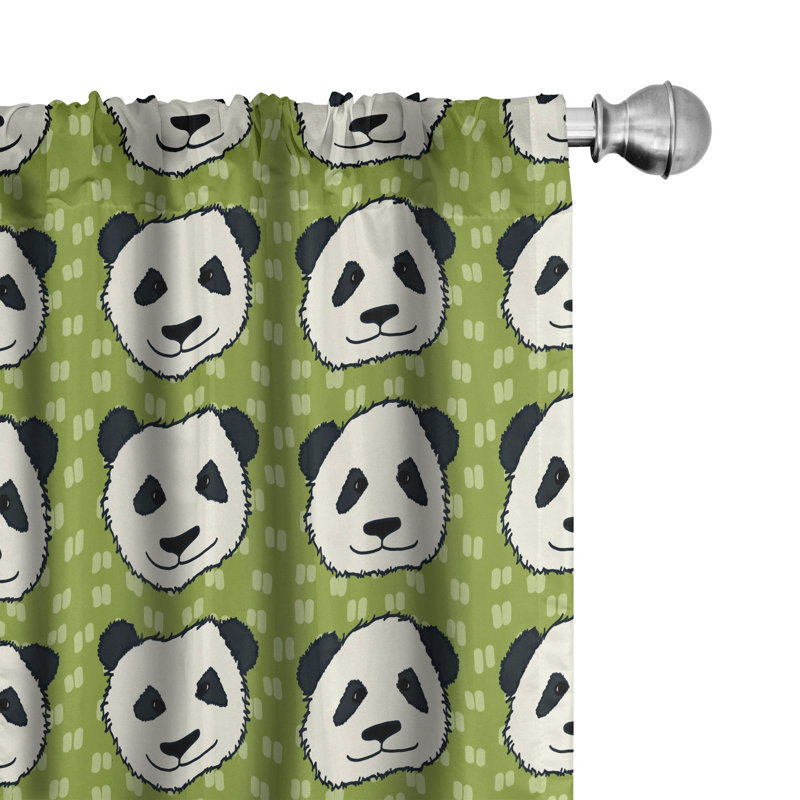 Panda Semi-Sheer Rod Pocket Curtain Panels, 28" x 84"