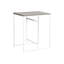 Table de salle à manger rectangulaire contemporaine 32 po, comptoir, stratifié gris, métal blanc, plateau en stratifié de petite cuisine, pieds en métal