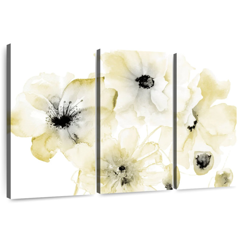 Harnek Gray Yellow Flora II, 28" H x 45" W